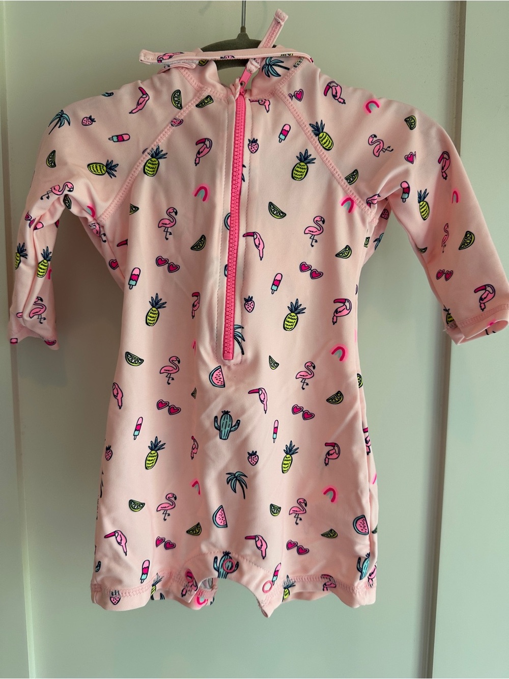 Egg New York Baby One-Piece Swimsuit with Matching Hat - Size 6 Month